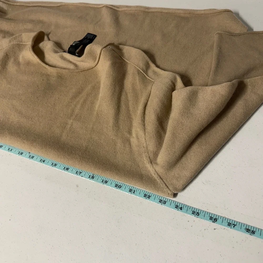 Eileen Fisher 100% Cashmere Boat Neck Sweater Camel Tan XL Minimalist Luxury